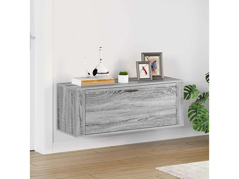 Sonoma grijze wandschoenenkast 100x35x38 cm