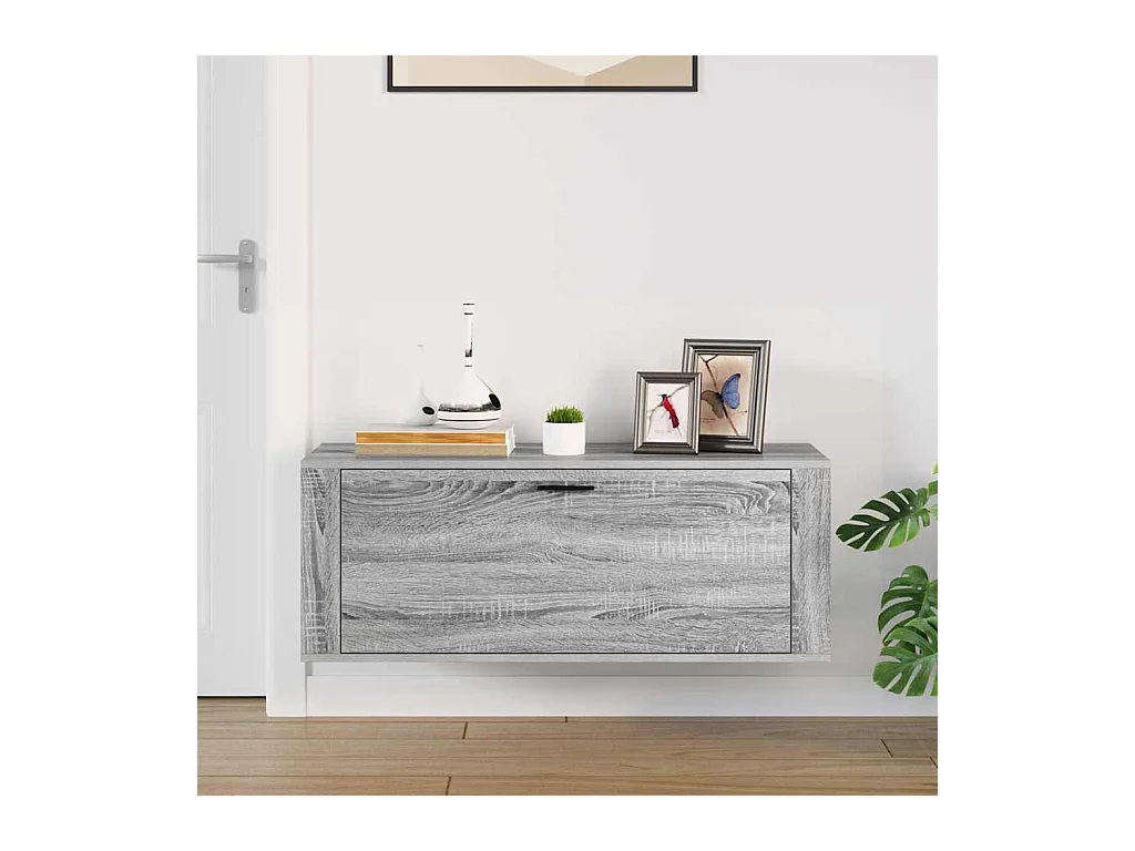 Sonoma grijze wandschoenenkast 100x35x38 cm