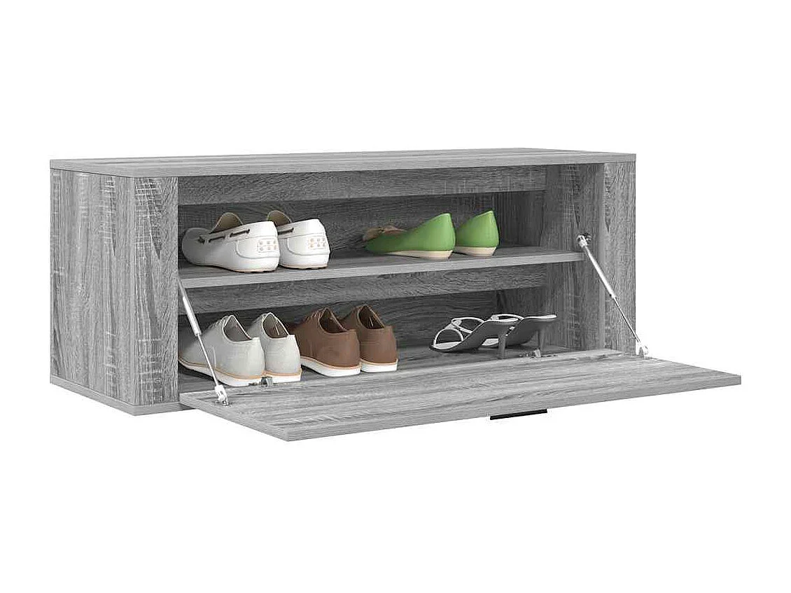 Armoire à chaussures murale Sonoma gris 100x35x38 cm