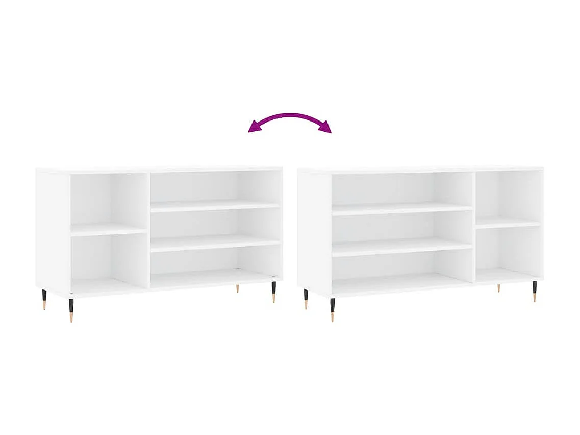 Zapatero blanco 102x36x60 cm Madera contrachapada