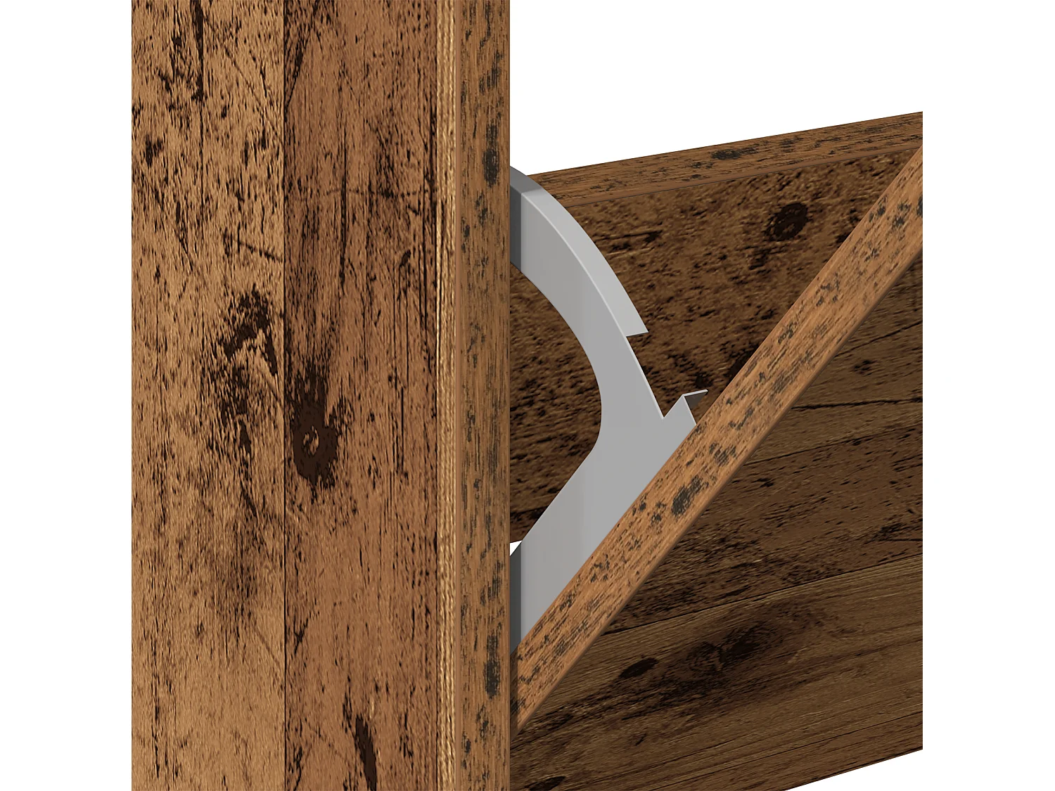 Cabinet à chaussures en vieux bois 60x21x57 cm en bois technique