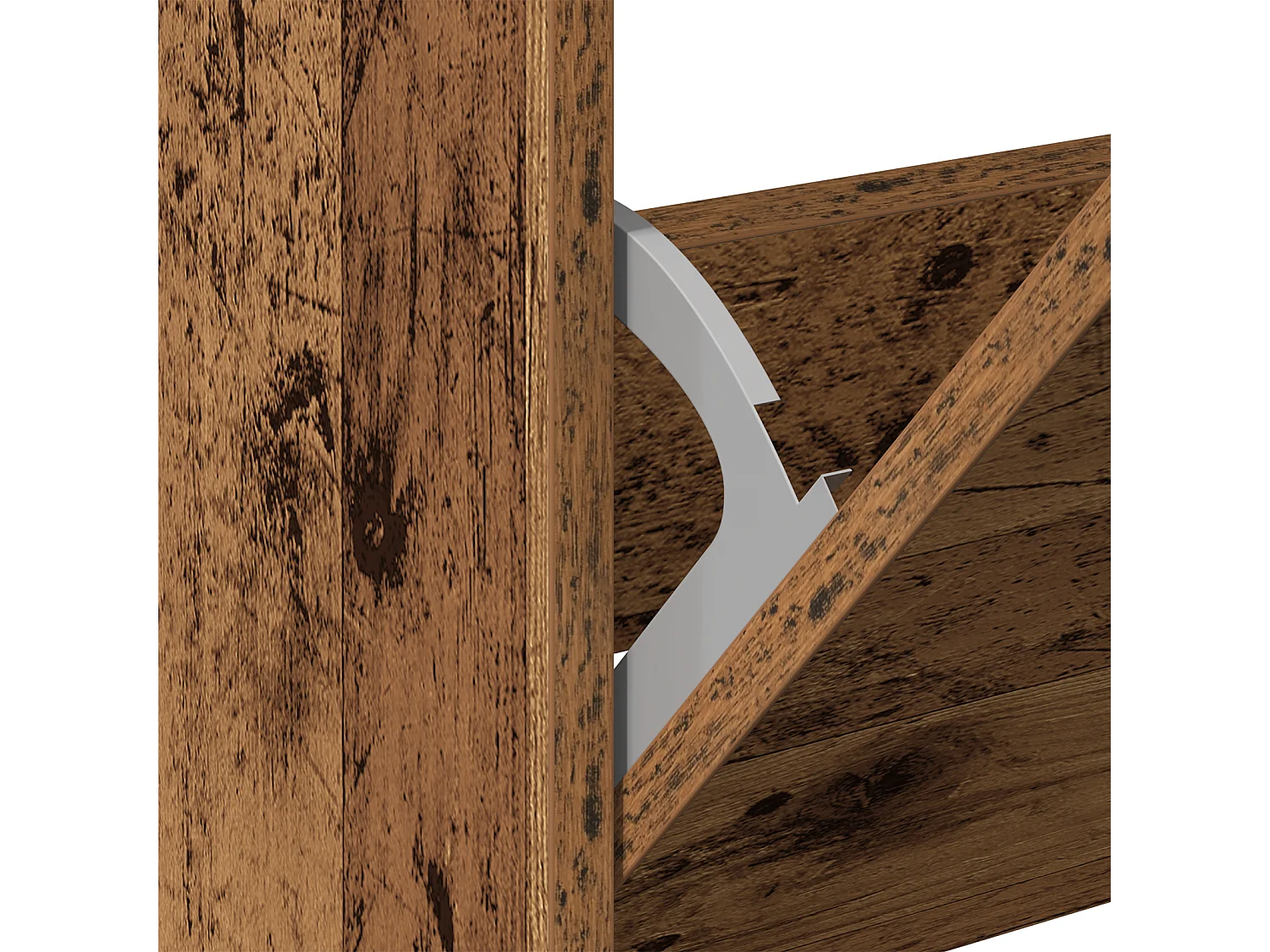 Cabinet à chaussures en vieux bois 60x21x57 cm en bois technique