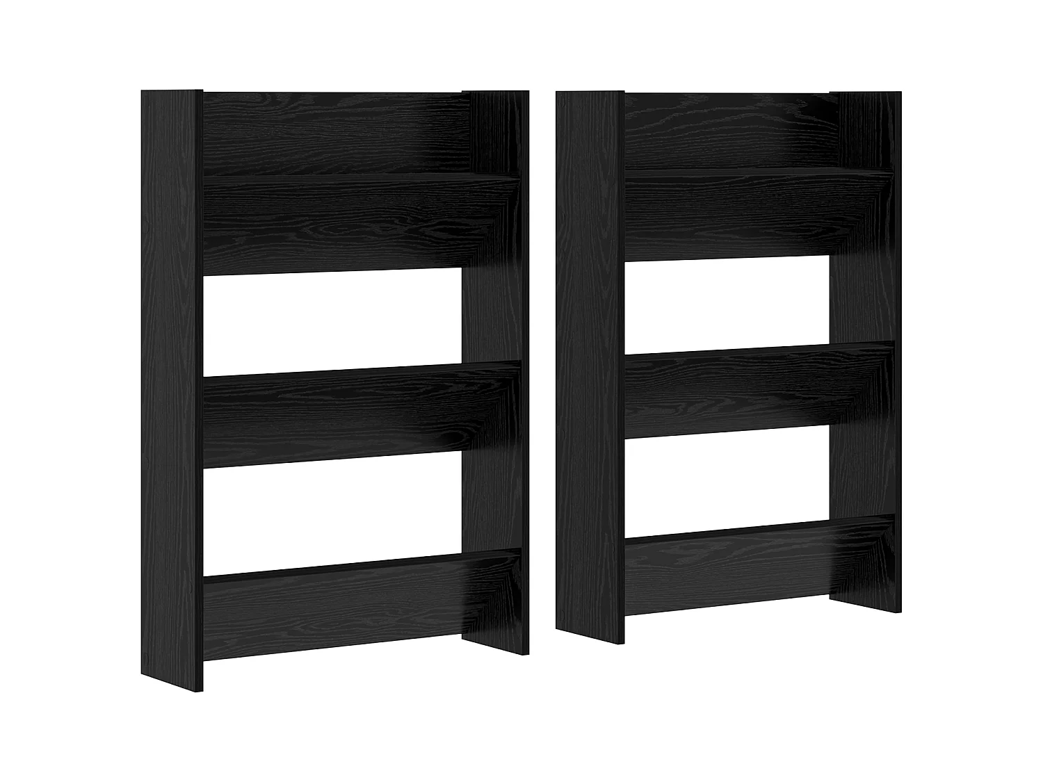 Cabinets à chaussures muraux 2 pcs Chêne noir 60 x 18 x 60 cm