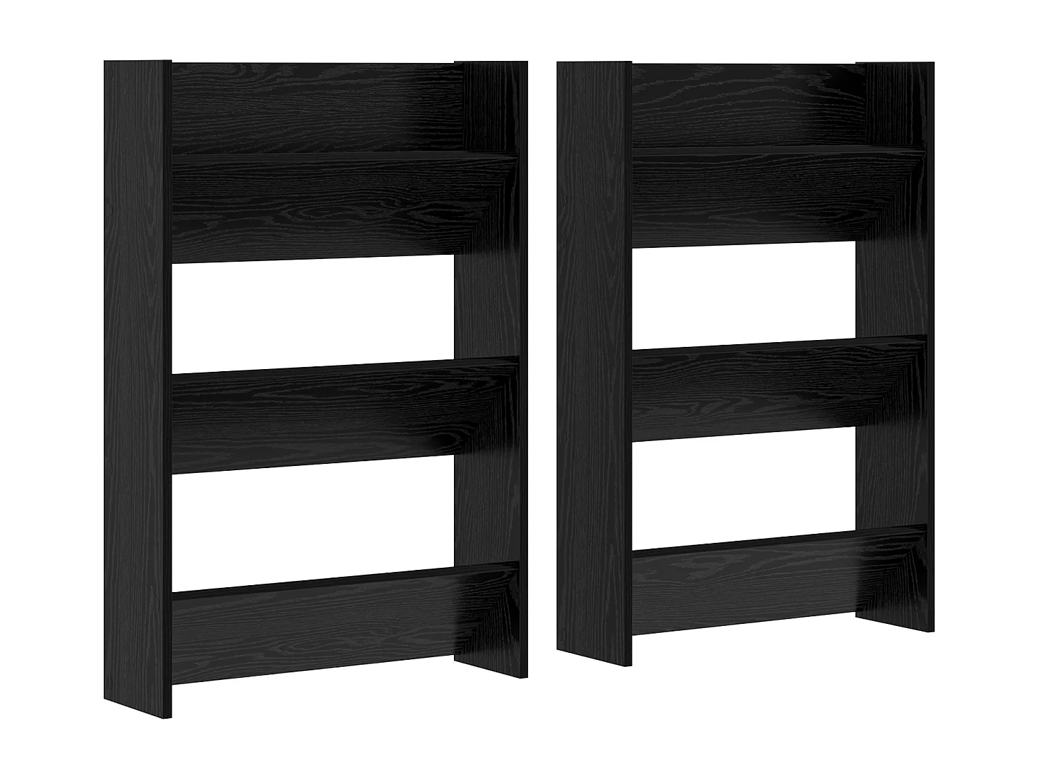 Cabinets à chaussures muraux 2 pcs Chêne noir 60 x 18 x 60 cm