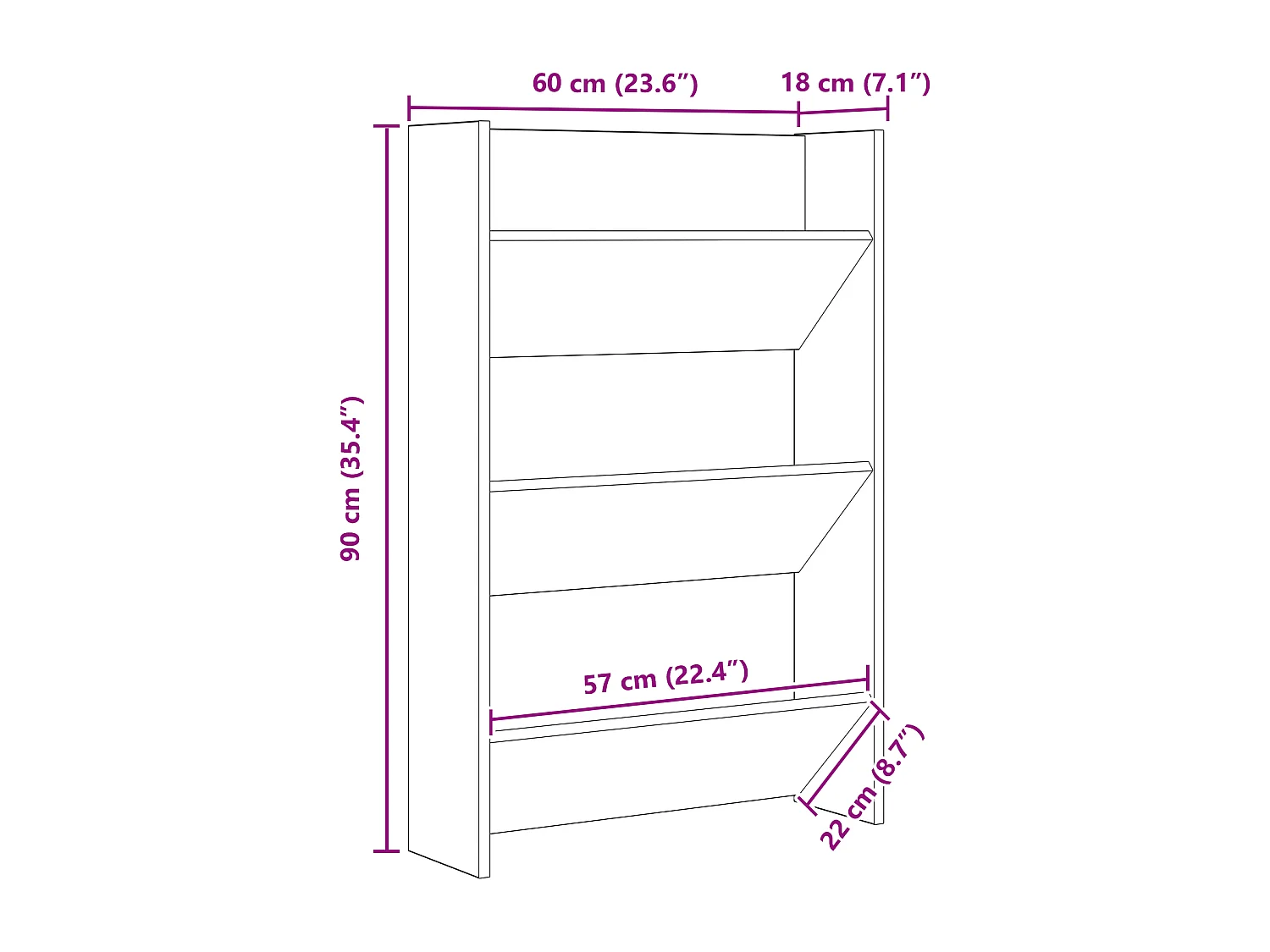 Zapateros de pared 2 uds Roble negro 60 x 18 x 60 cm