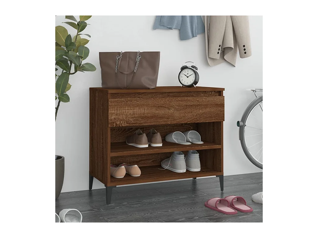 Armoire à chaussures Chêne fumé 70x36x60 cm Bois d'ingénierie