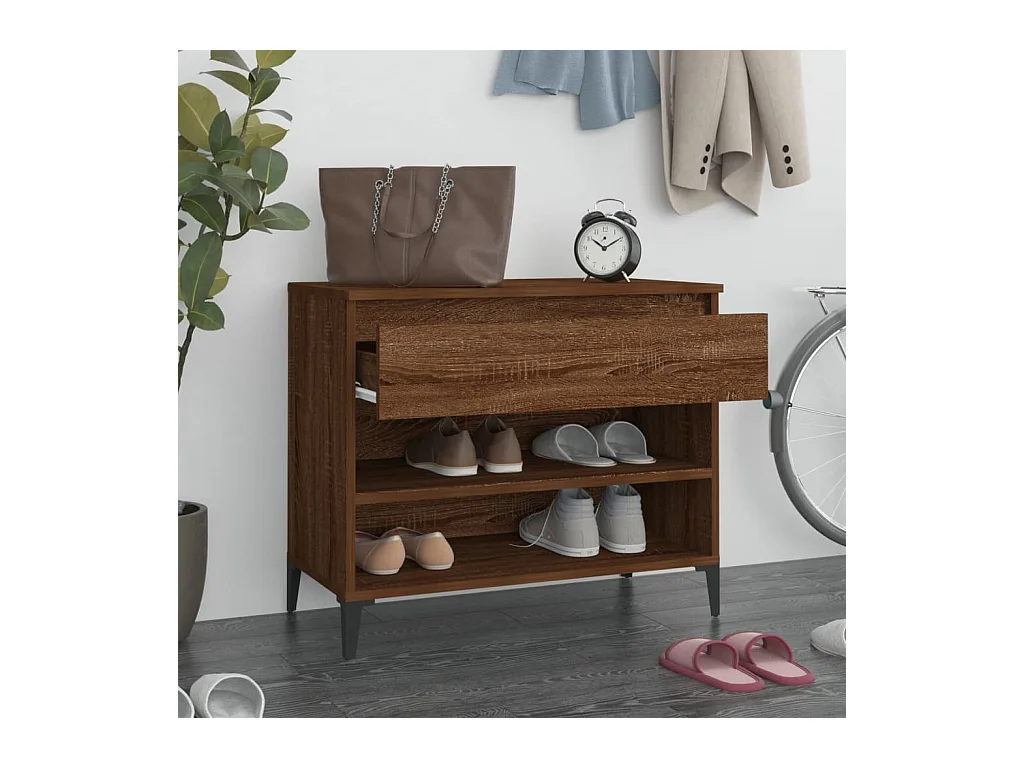 Armoire à chaussures Chêne fumé 70x36x60 cm Bois d'ingénierie