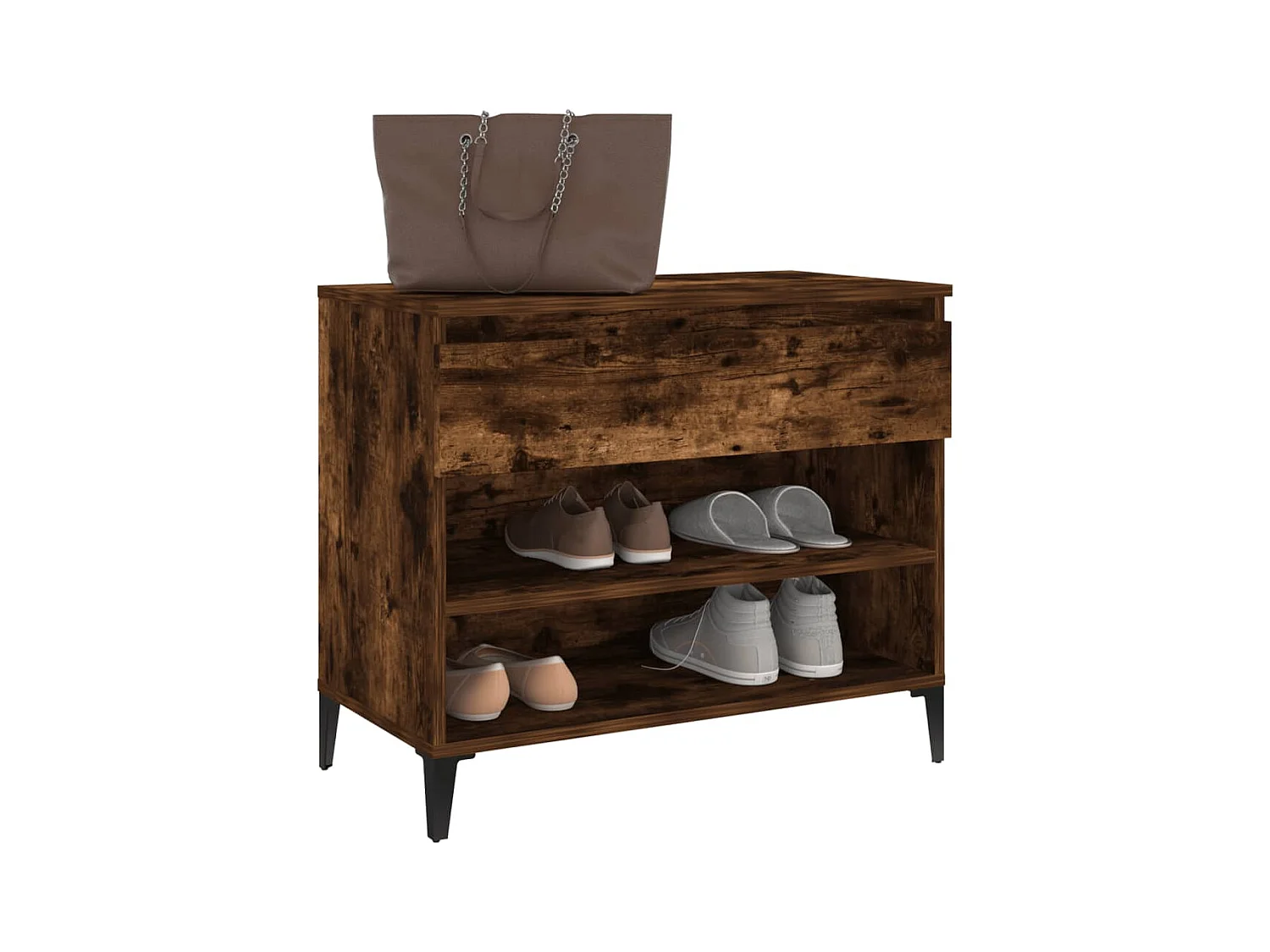 Armoire à chaussures Chêne fumé 70x36x60 cm Bois d'ingénierie