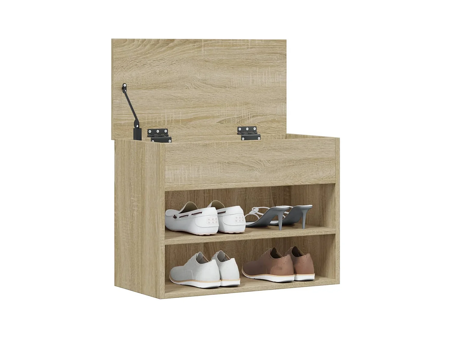 Panca portascarpe in rovere Sonoma 60x30x45 cm in legno ingegnerizzato