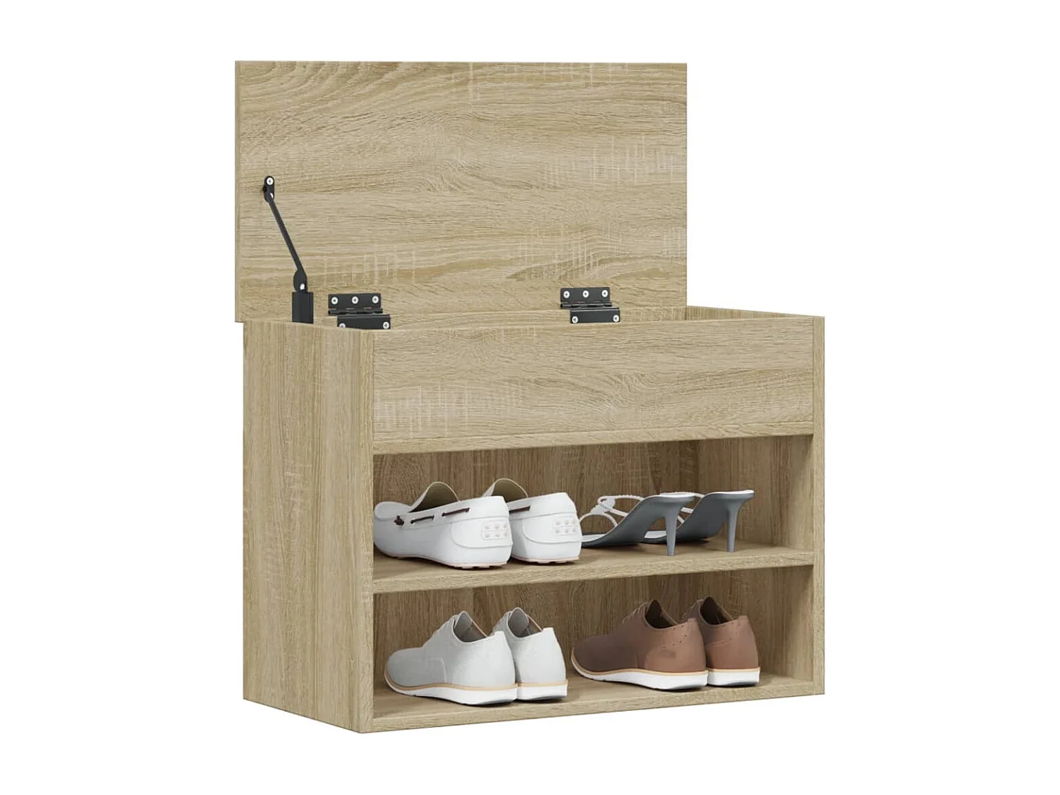 Panca portascarpe in rovere Sonoma 60x30x45 cm in legno ingegnerizzato