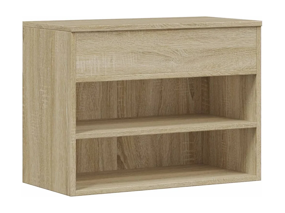 Panca portascarpe in rovere Sonoma 60x30x45 cm in legno ingegnerizzato