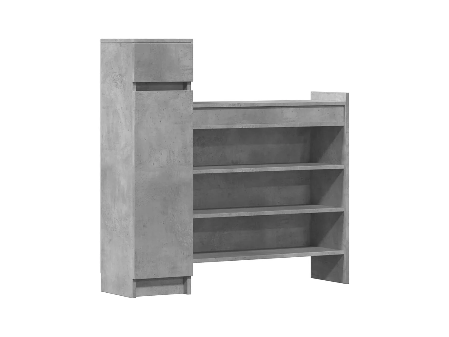 Armoire à chaussures gris béton bois d'ingénierie