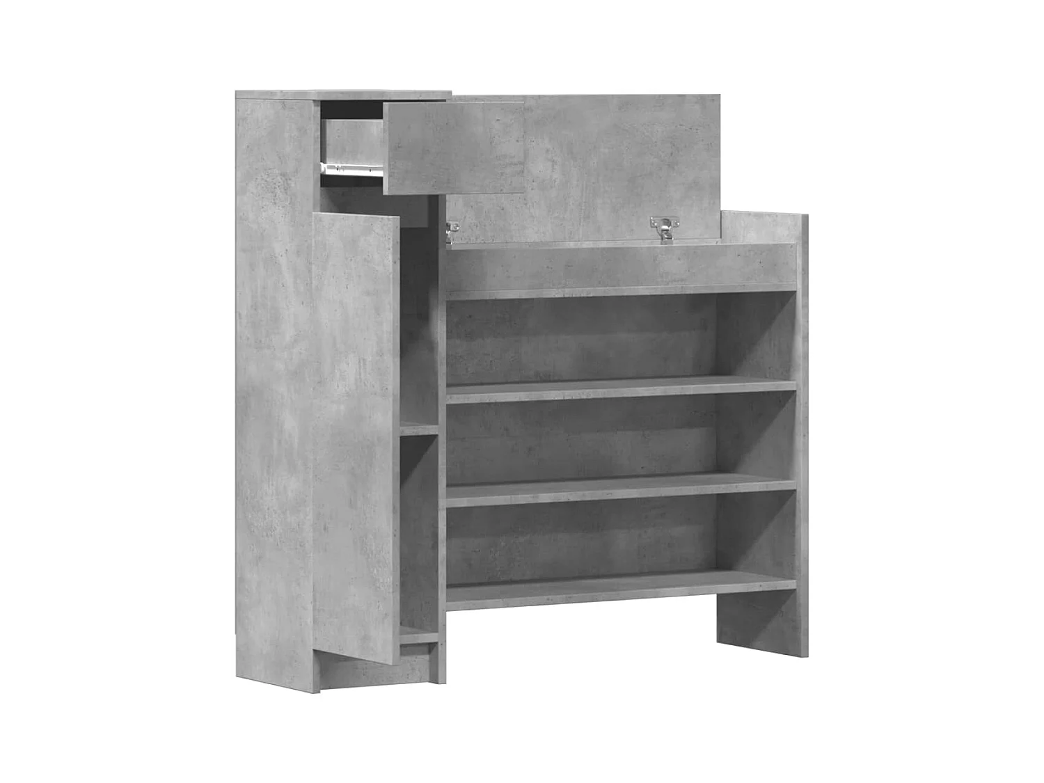 Armoire à chaussures gris béton bois d'ingénierie