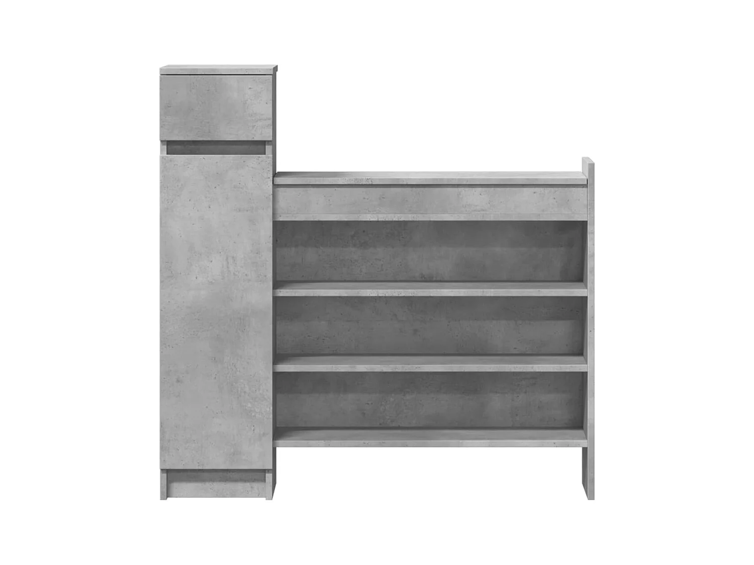 Armoire à chaussures gris béton bois d'ingénierie