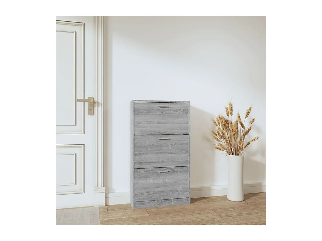 Armoire à chaussures Sonoma gris 59x17x108 cm Bois d'ingénierie