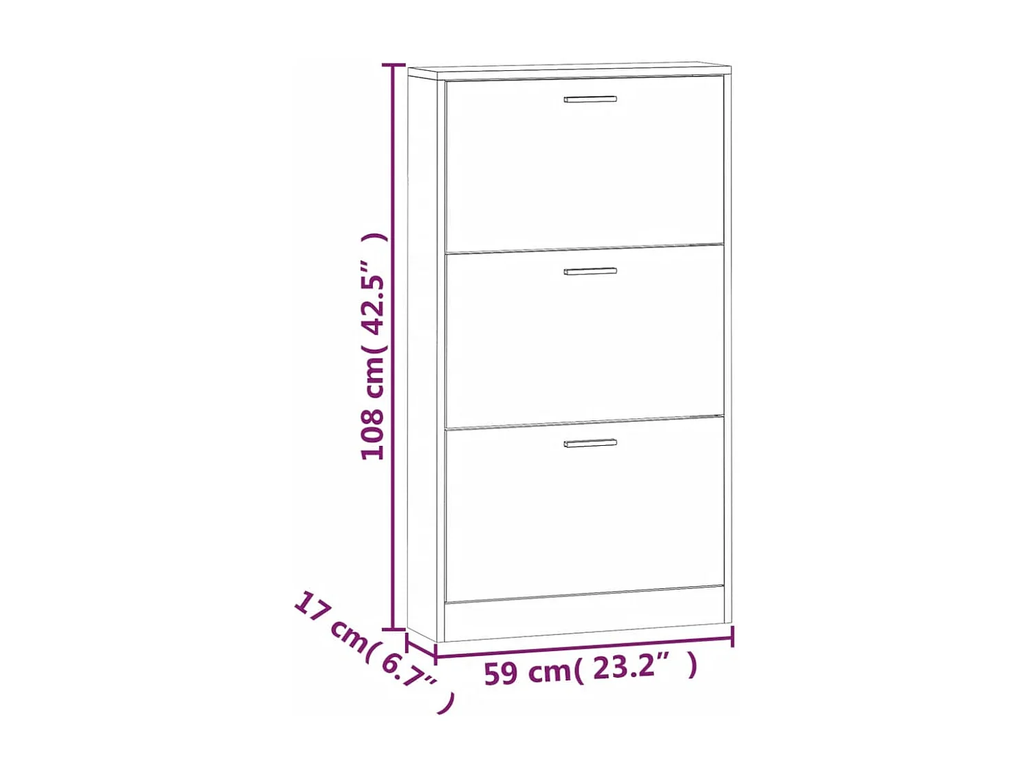 Armoire à chaussures Sonoma gris 59x17x108 cm Bois d'ingénierie