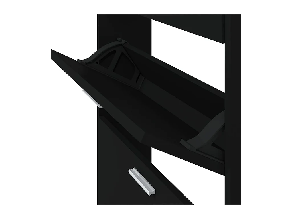 Zapatero negro 59x17x150 cm Madera contrachapada