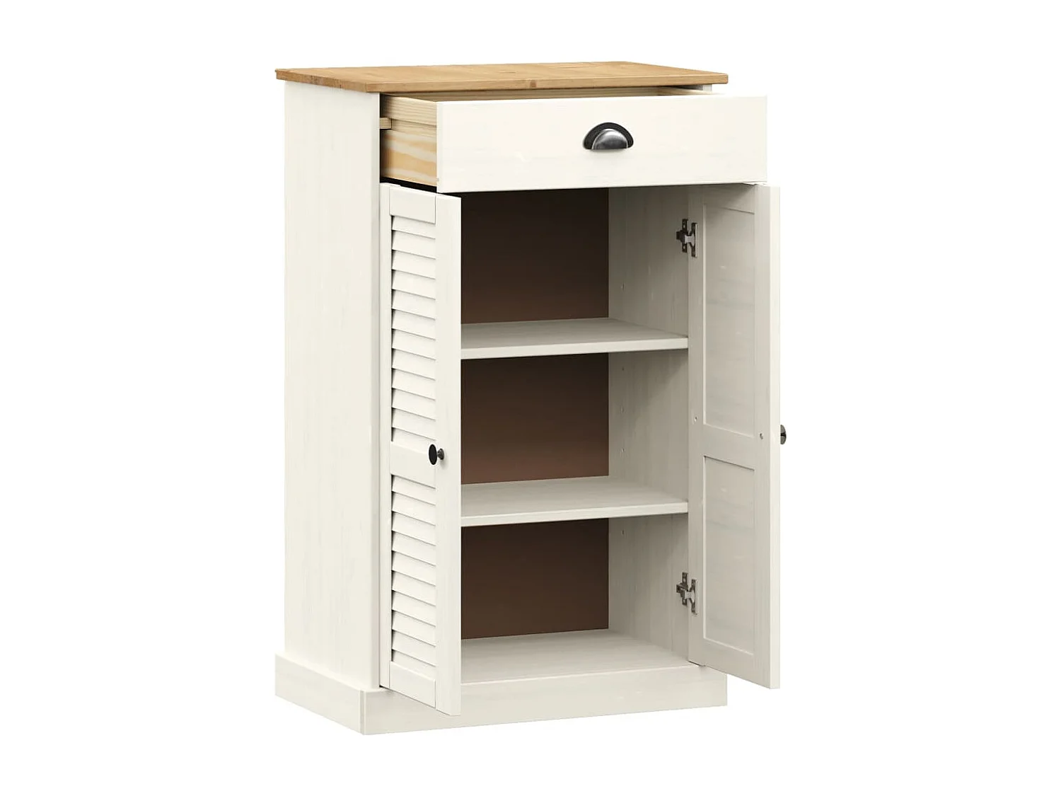 Armoire à chaussures blanc 60x35x96 cm bois massif de pin