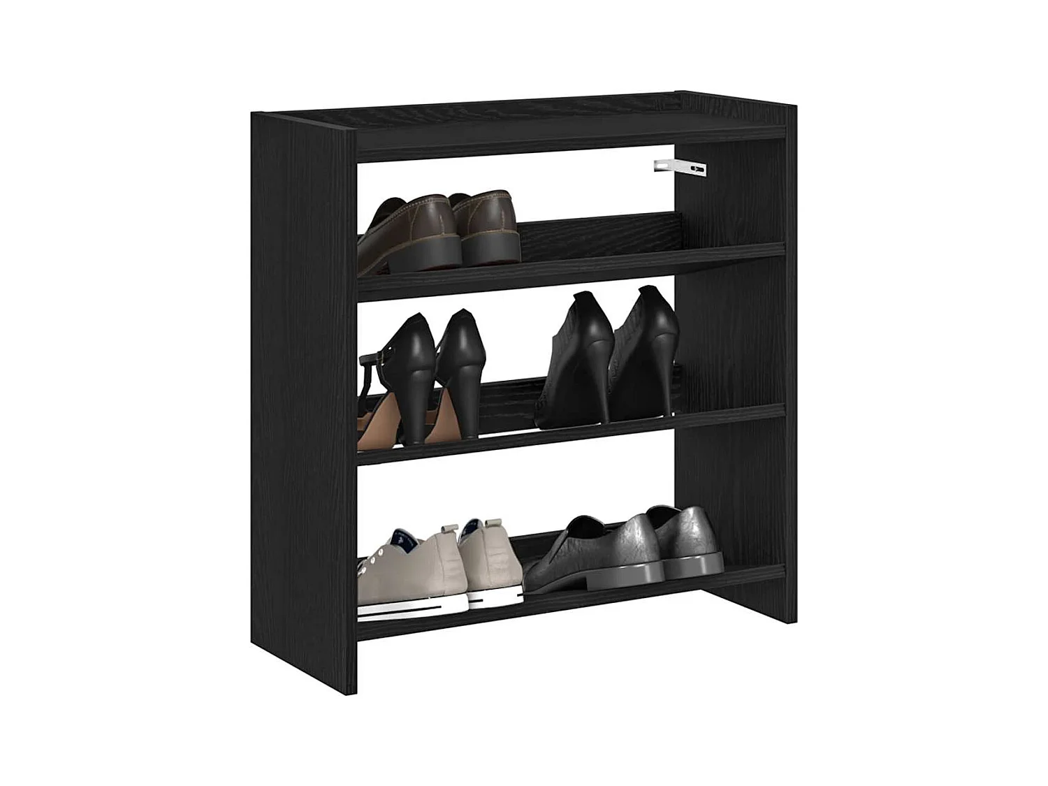 Étagère à chaussures noir 60x25x62 cm bois d'ingénierie