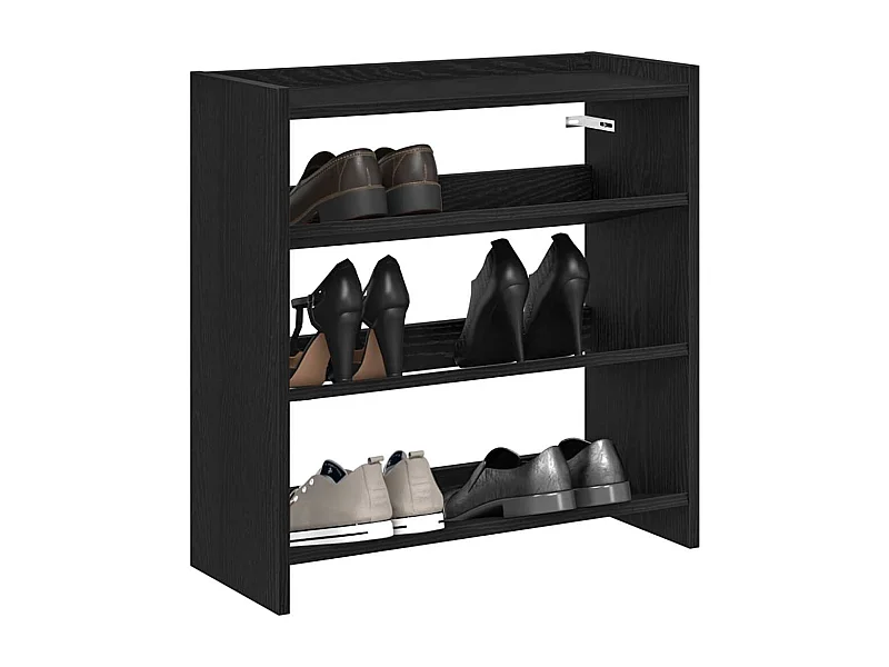 Étagère à chaussures noir 60x25x62 cm bois d'ingénierie