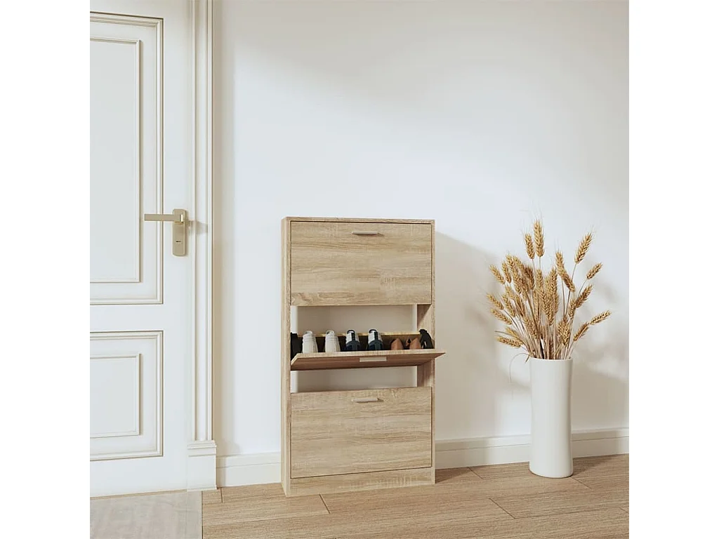 Schoenenkast Eiken 59x17x108 cm Technisch hout