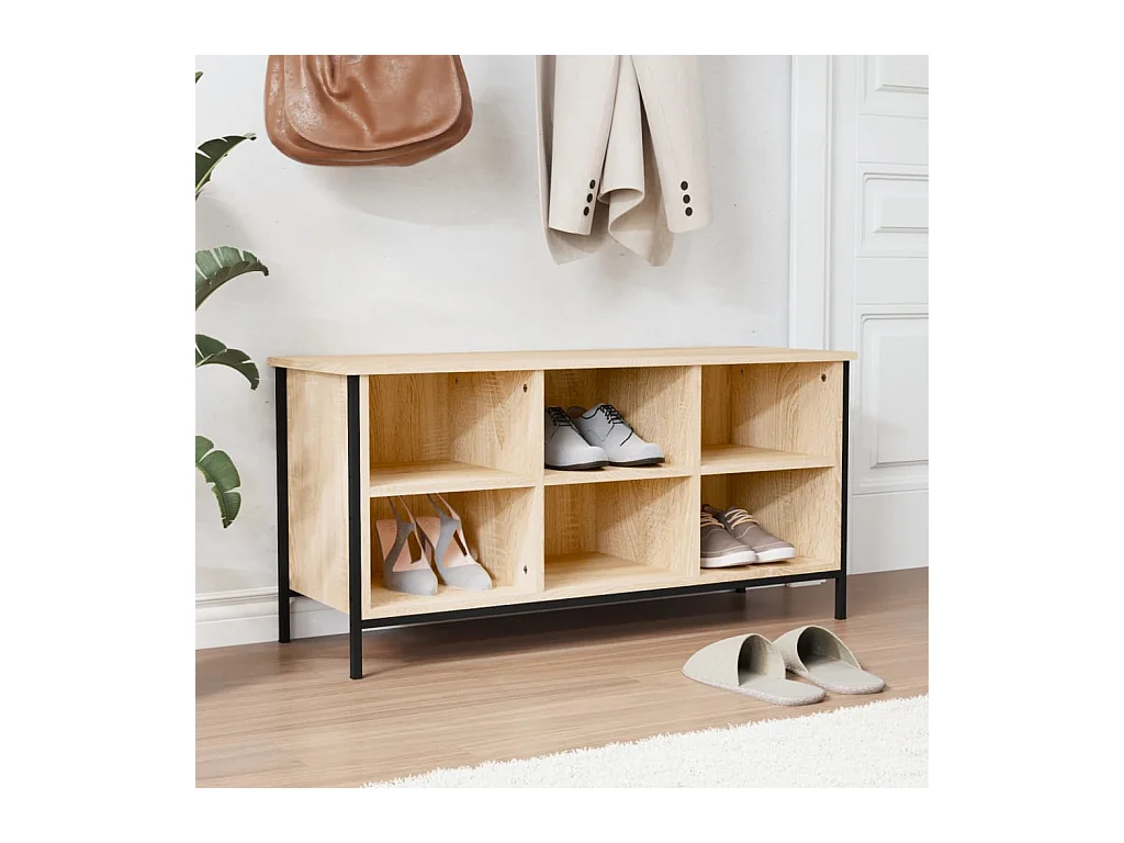 Sonoma eiken schoenenkast 100x35x50cm bewerkt hout