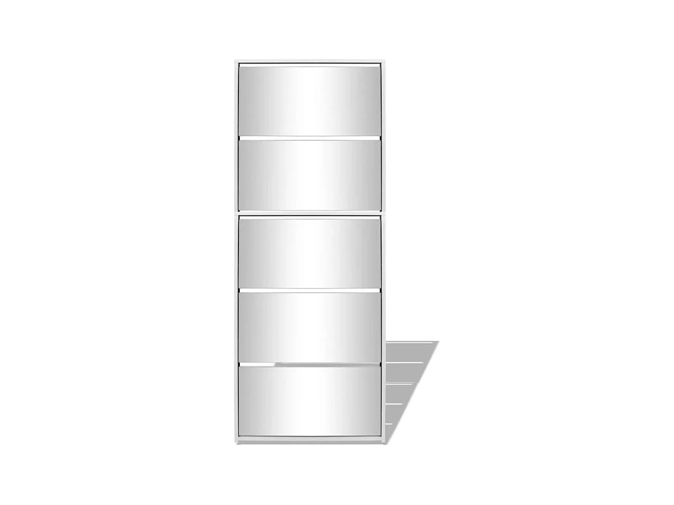 Meuble à chaussures 5 étagères et miroir 63x17x169,5 cm Blanc