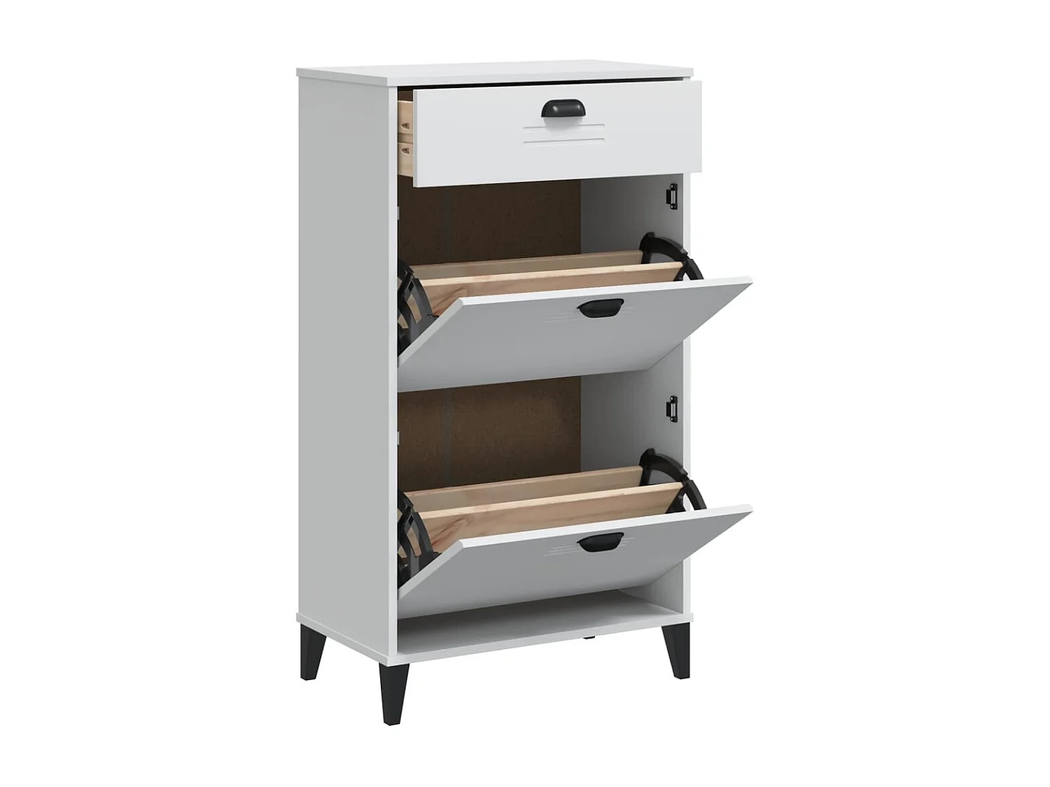 Zapatero de madera de ingeniería blanca VIKEN