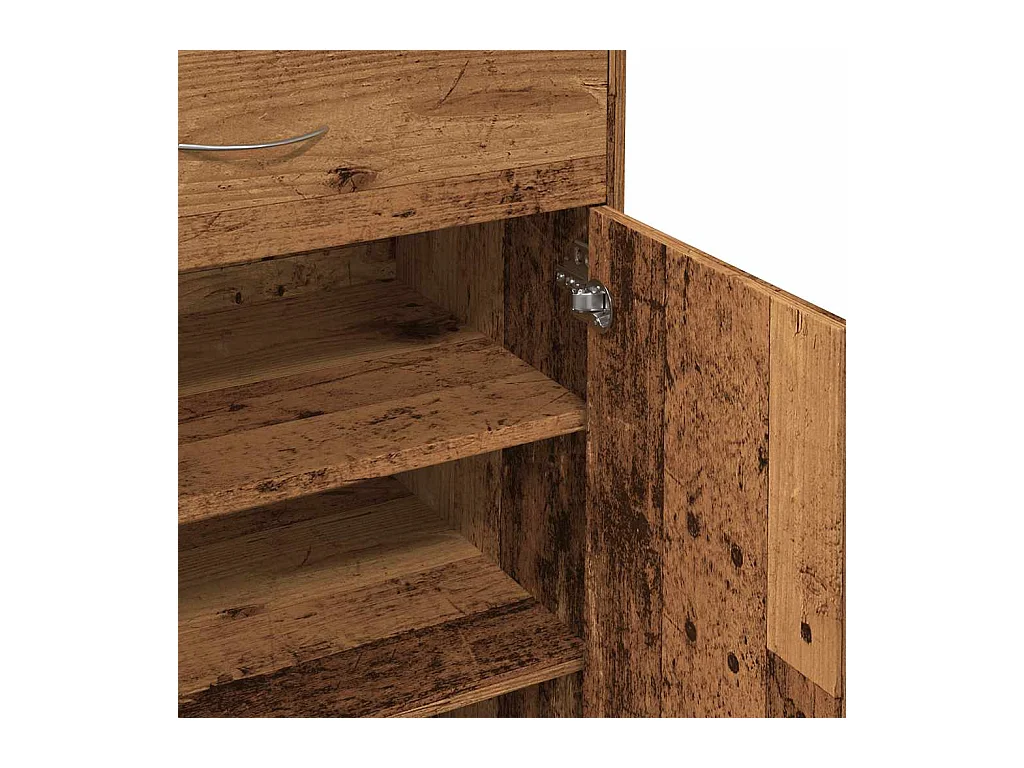 Armoire à chaussures vieux bois 60x35x84 cm bois d'ingénierie