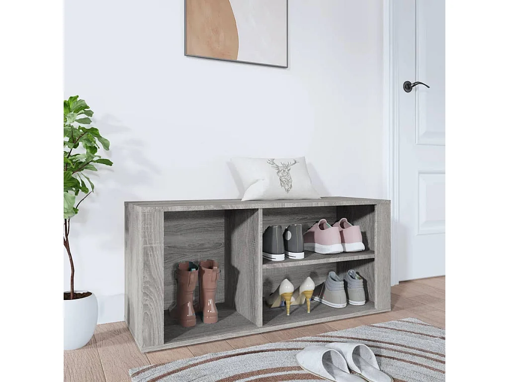 Zapatero Sonoma gris 100x35x45 cm madera de ingeniería