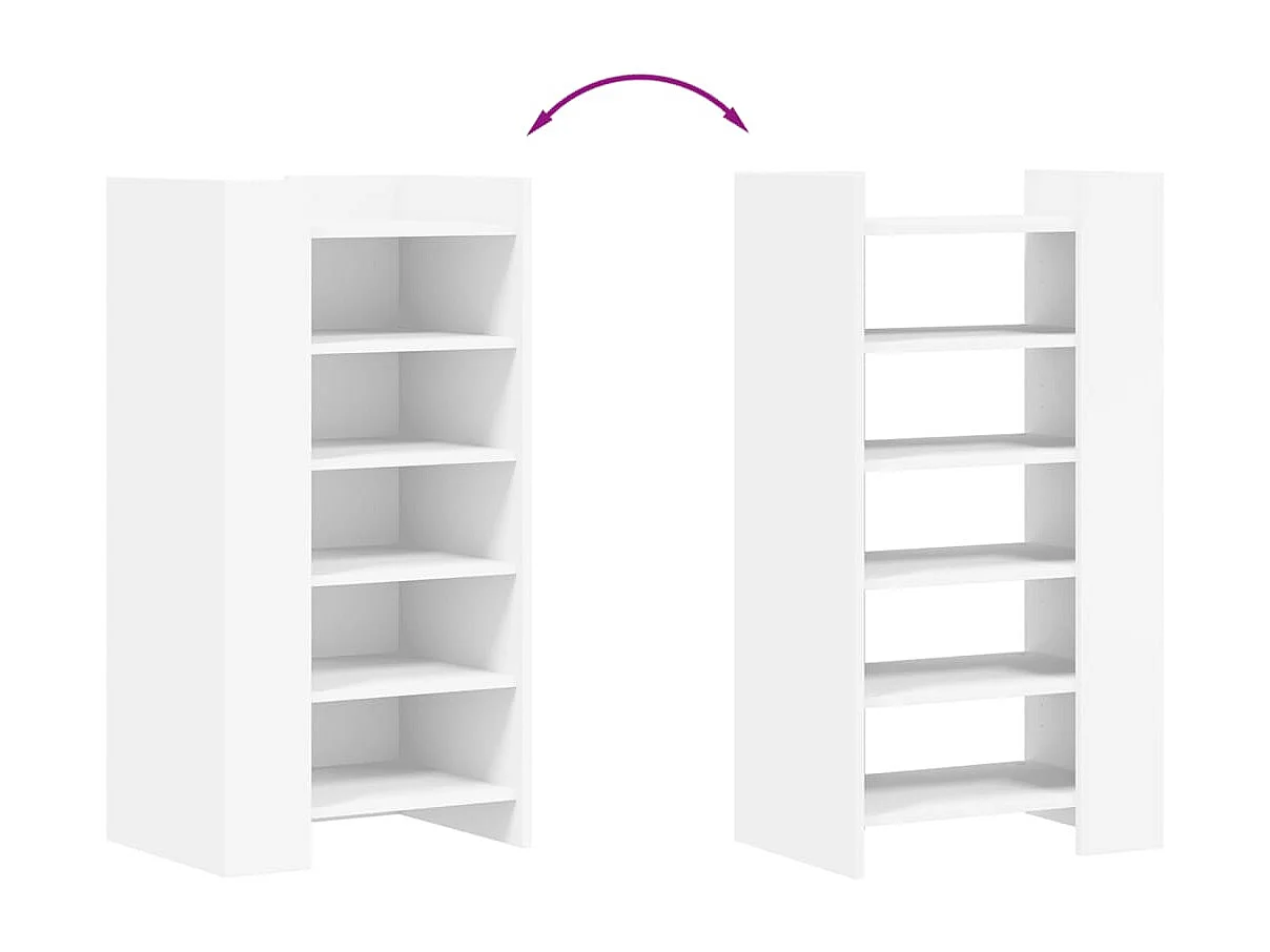 Armoire à chaussures blanc 52x37,5x100 cm bois d'ingénierie