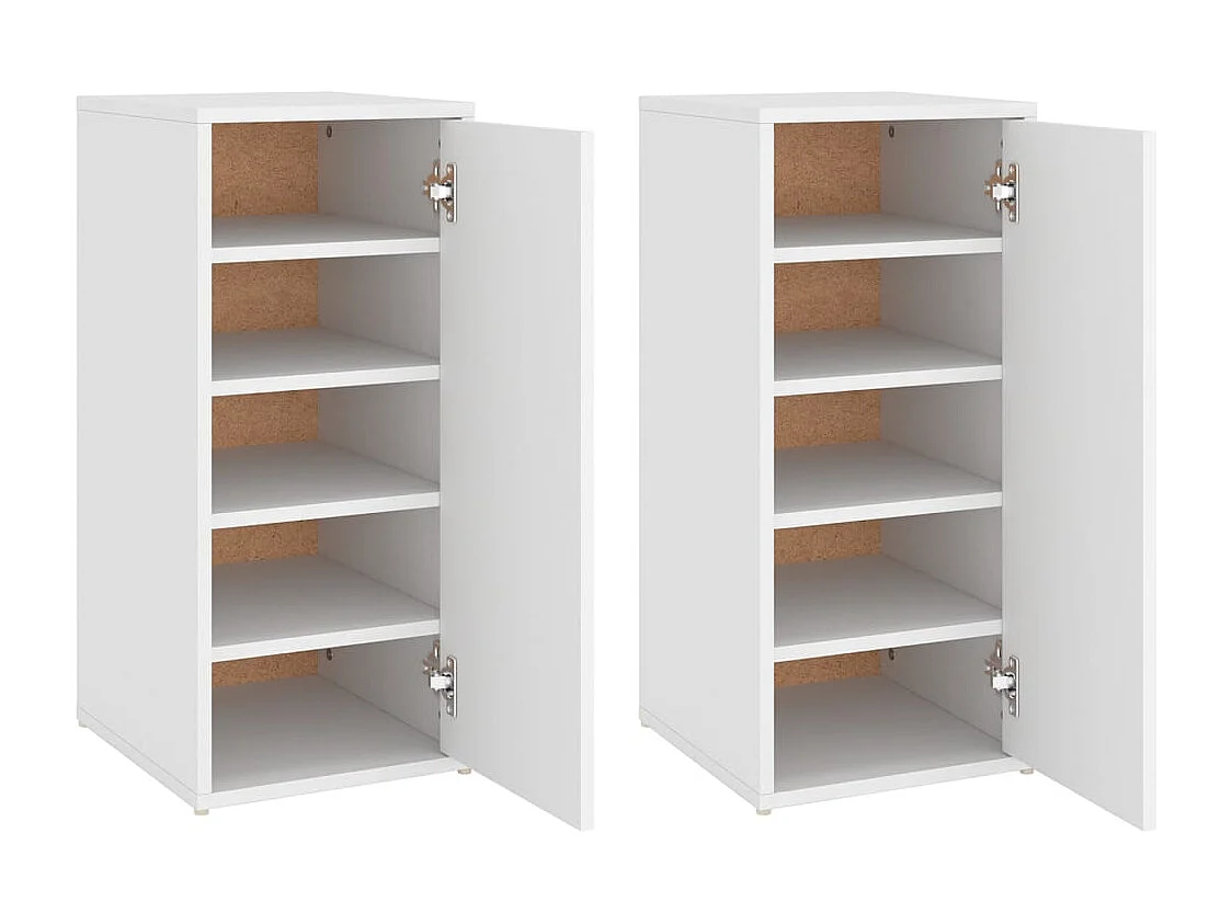 Schuhschränke 2 Stk. Weiß 32x35x70 cm Spanplatte