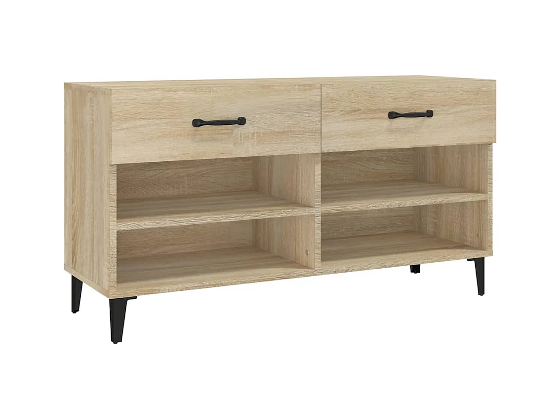 Armoire à chaussures Chêne sonoma 102x35x55cm Bois d'ingénierie