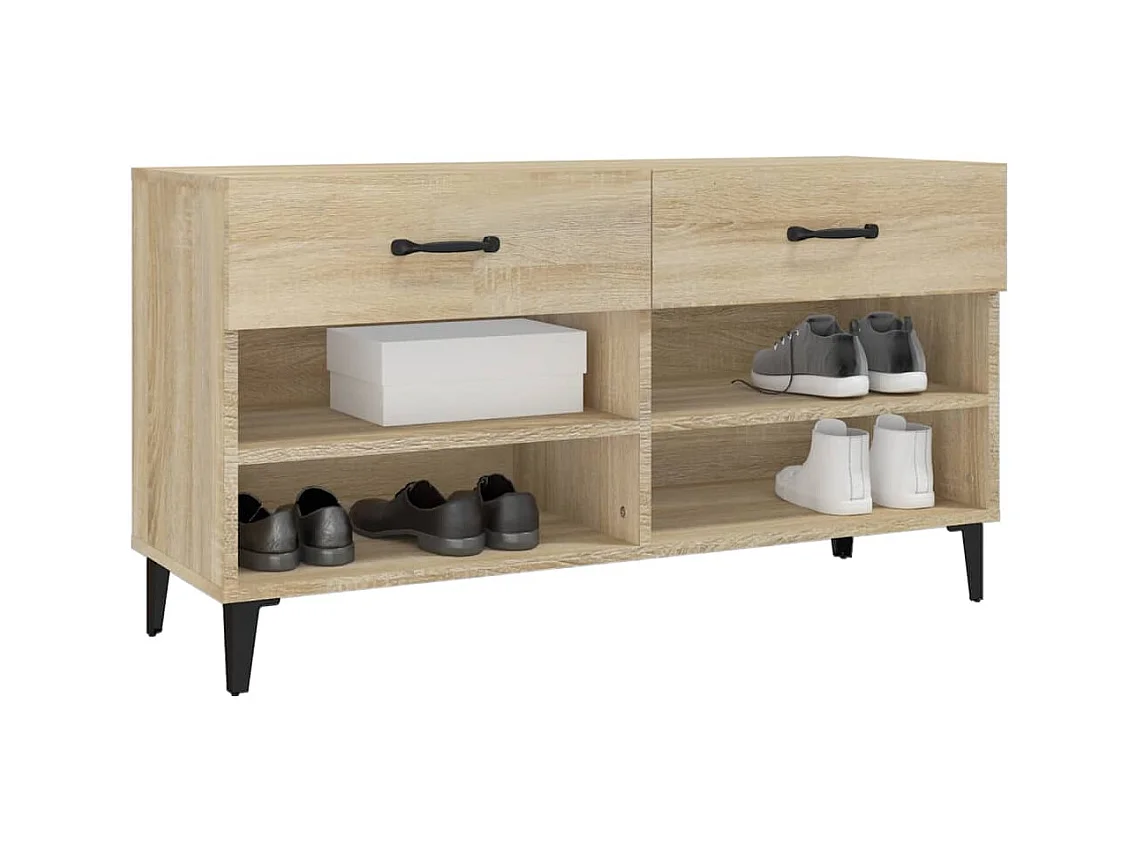 Armoire à chaussures Chêne sonoma 102x35x55cm Bois d'ingénierie