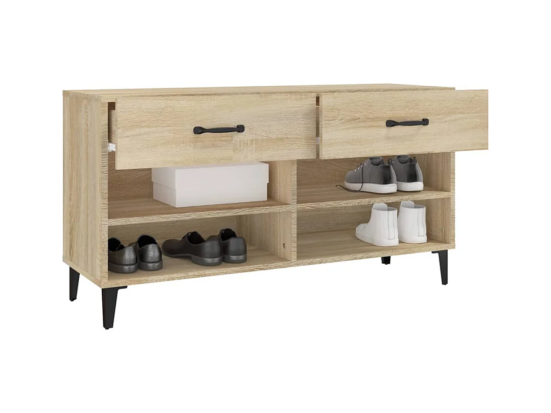 Armoire à chaussures Chêne sonoma 102x35x55cm Bois d'ingénierie