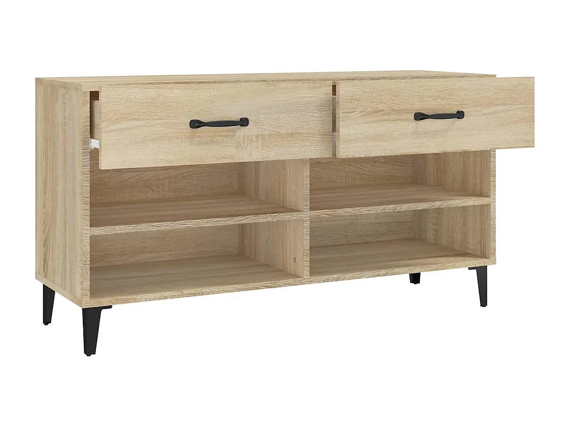 Armoire à chaussures Chêne sonoma 102x35x55cm Bois d'ingénierie