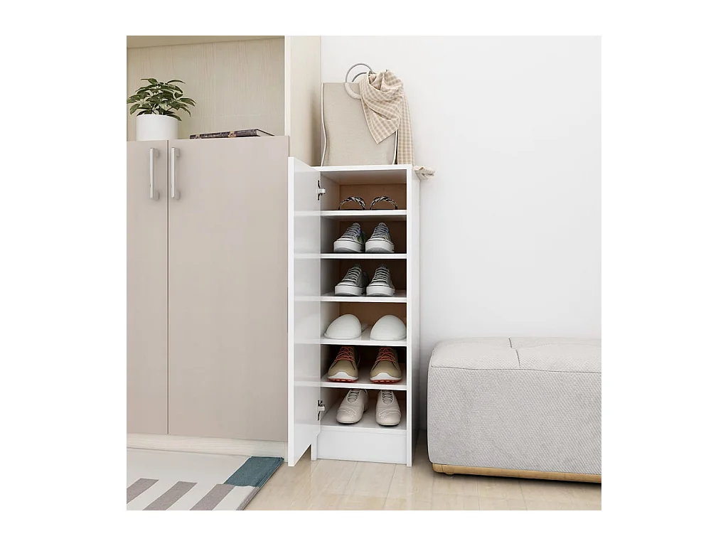 Armoire à chaussures Blanc 32x35x92 cm Aggloméré