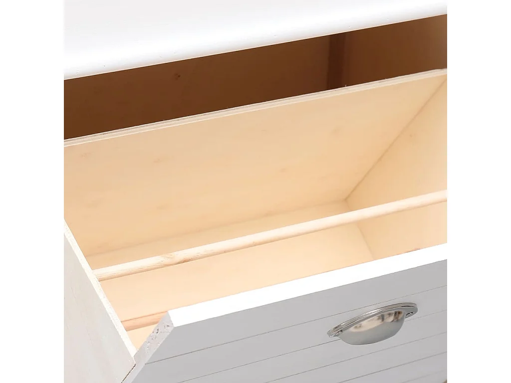 Zapatero blanco 50x28x98 cm madera de paulownia