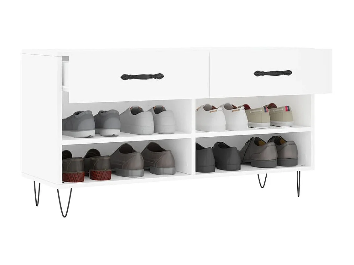 Banco zapatero blanco 102x35x55 cm madera de ingeniería