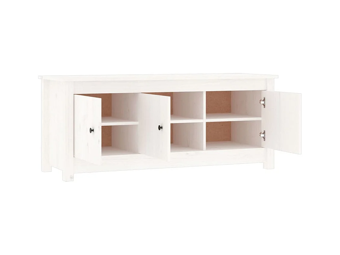 Armoire à chaussures Blanc 110x38x45,5 cm Bois de pin massif