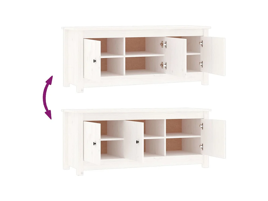 Armoire à chaussures Blanc 110x38x45,5 cm Bois de pin massif