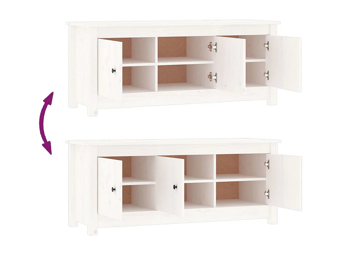 Armoire à chaussures Blanc 110x38x45,5 cm Bois de pin massif