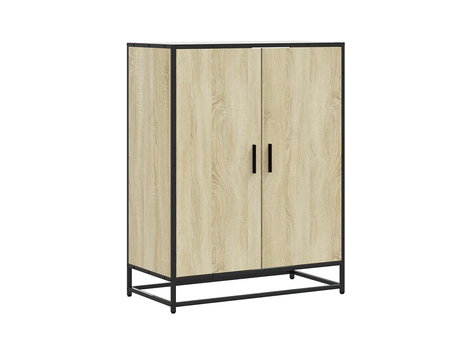 Armoire à chaussures chêne sonoma bois d'ingénierie et métal