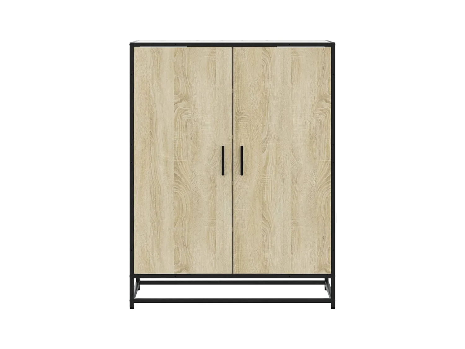 Armoire à chaussures chêne sonoma bois d'ingénierie et métal