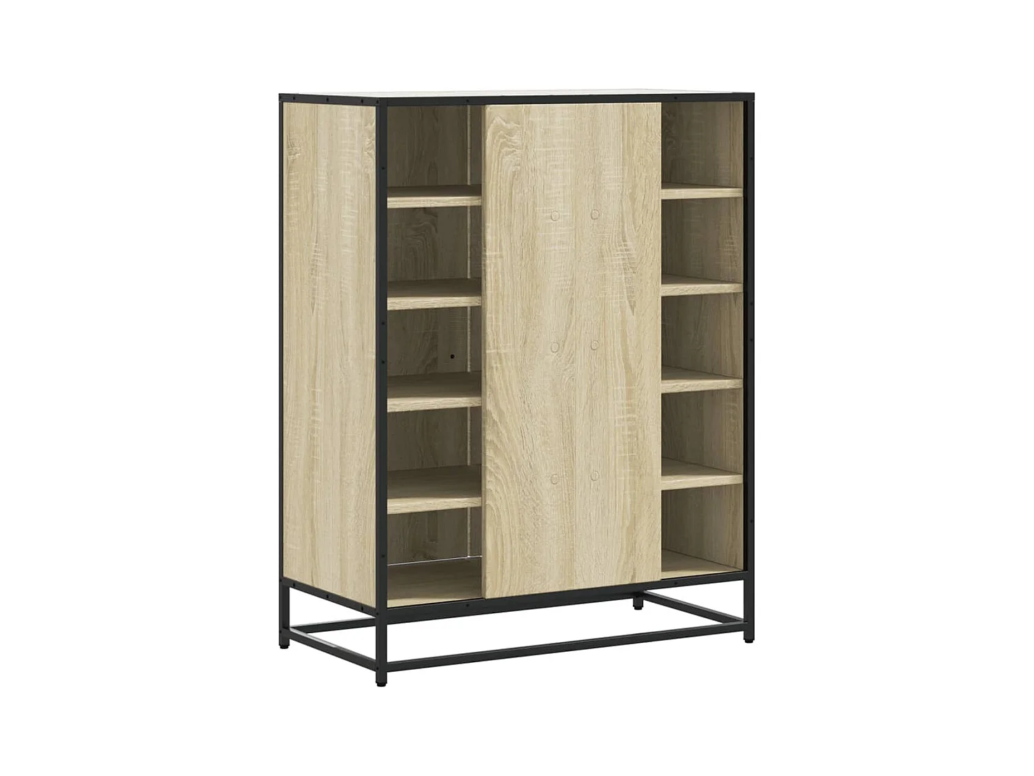 Armoire à chaussures chêne sonoma bois d'ingénierie et métal