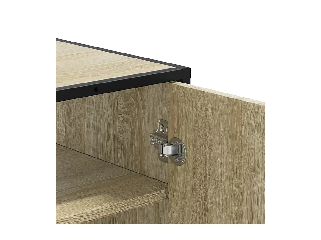 Armoire à chaussures chêne sonoma bois d'ingénierie et métal