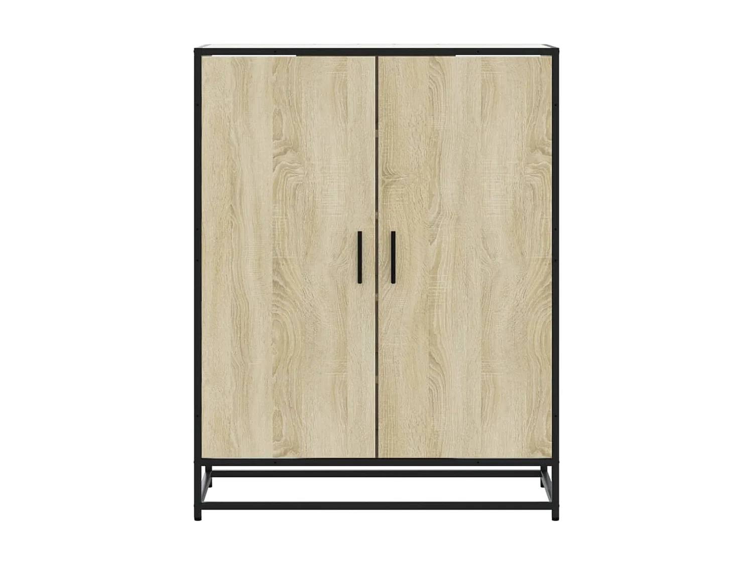 Armoire à chaussures chêne sonoma bois d'ingénierie et métal