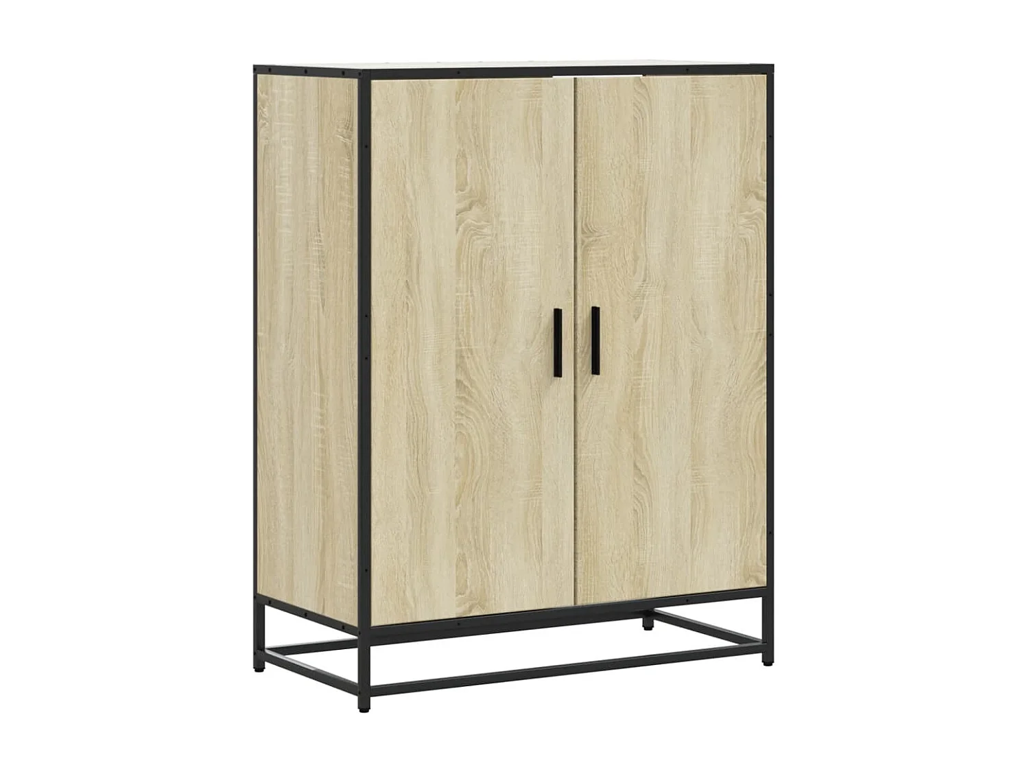 Armoire à chaussures chêne sonoma bois d'ingénierie et métal