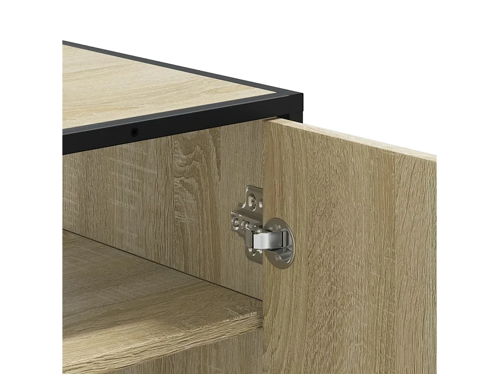 Armoire à chaussures chêne sonoma bois d'ingénierie et métal