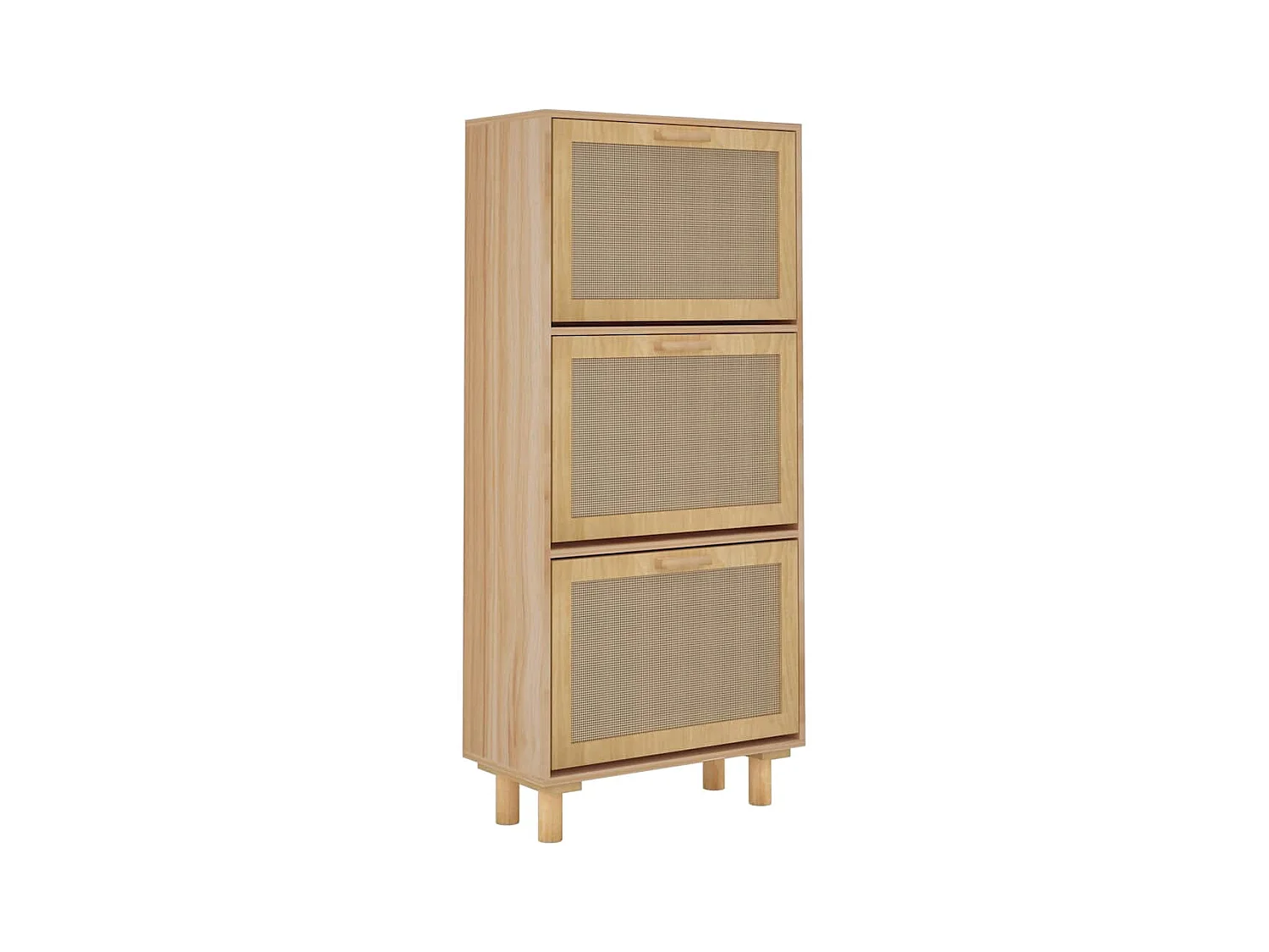 Armoire à chaussures Marron 52x25x115cm Bois d'ingénierie/rotin